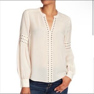 VERONICA BEARD Willa Eyelet Grommet Blouse Size 6